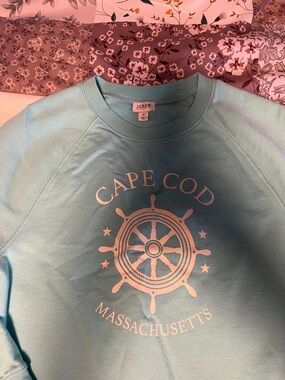 J. Crew Light Aqua Cape Cod Massachusetts Graphic Sweatshirt